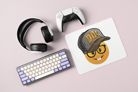 Rabbit Teeth with a Cap Emoji- Emoji Printed Mousepad For Emoji Lovers