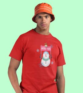 Merry Xmas : Dashing Printed T-shirt (Red) Best Gift For Secret Santa