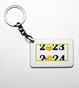 Bye 2023 Welcome 2024, New Year Printed Key-Chain