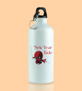 New Year Ride, Printed Aluminium Water Bottle On New Year Theme