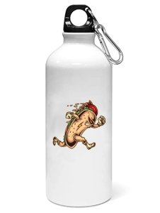 A running hotdog - Sipper bottle of illustration designs