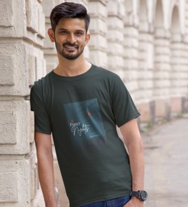 Blur Nights, Green Street Symphony: Front Printed Men's Oversized Tee - Urban Elegance