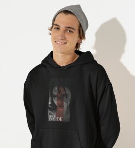 Devilish, City Pulse: ExploreBlack Trendy Front Print Hoodies - Men's Street Style