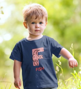 Fishy Fish, Printed Cotton tshirt (Navy blue) for Boys