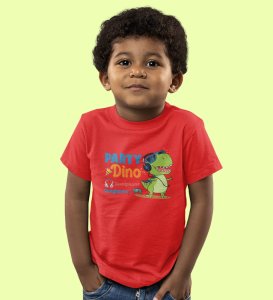 Party Animal Dino,Boys Cotton Printed T-Shirt 