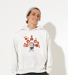 Nine Faced Itadori Cotton White Printed Hoodies For Mens and Boys