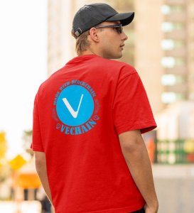 Vigor Vechain Wings Red Round Neck Cotton Half Sleeved Men's T Shirt with Printed Graphics