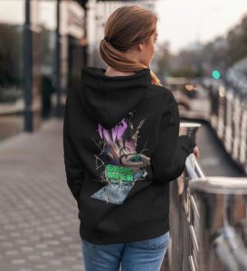 Restart Your Vibe  Game Over Black Cotton Printed Hoodies For Women