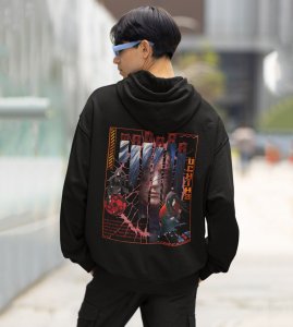 The Ghost of the Uchiha with a Heart of Darkness Printed Black Cotton Hoodie For Men