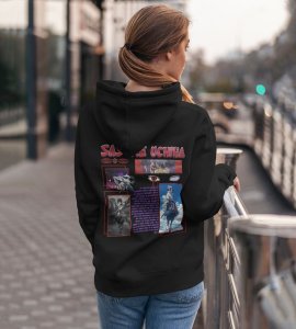 The Last Uchiha with a Bond Beyond Time Printed Black Cotton Hoodie For Women