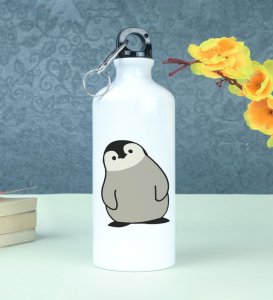 Sweet Penguin Scene Printed Aluminium Water Bottle 600ml