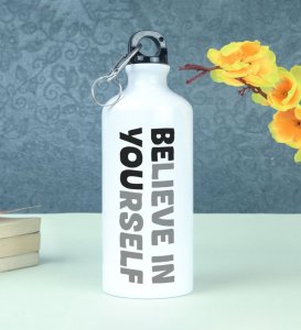 Believe in Yourself Inspirational Design Printed Aluminium Water Bottle 600ml