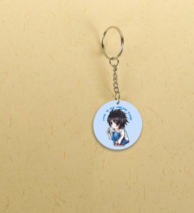 L's Ice Cream Time A Sweet Break for the Brilliant Mind Anime Printed Round Keychain Pack Of 2