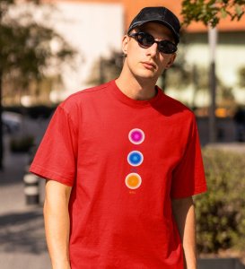 Balanced Life Red Round Neck Cotton Half Sleeved Men T-Shirt with Printed Graphics