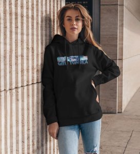 Pure Focus Heart of the Storm Cotton Black Hoodie for Women