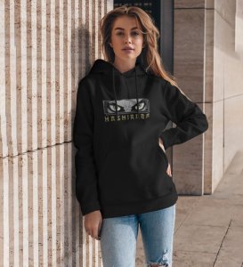 Resilient Warrior Eye Strength to Endure Cotton Black Hoodie for Women