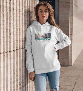 Eyes That Reflect Unyielding Strength and Will Cotton White Hoodie for Women